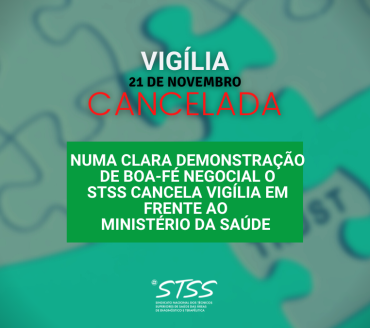 STSS CANCELA VIGÍLIA EM FRENTE AO  MINISTÉRIO DA SAÚDE